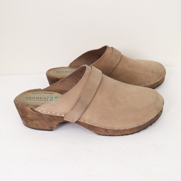 Moheda Tan Suede Clogs size 41 - Picture 2 of 7